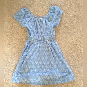 Blue Floral Boden Eyelet Fit Flare Dress